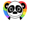 Gay Rainbow Heart Animal Panda