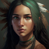 Girl with feather jewelry