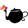 théière et fleurs