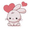 Kawaii Rabbit with Hearts