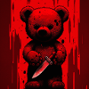 Killer Teddy Red background