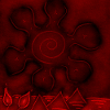 SUN ON RED PYRAMIDS