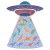 Spaceship kidnaps dinosaurs