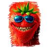 Crazy Strawberry with sunglasses
