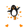 Verrückte Pinguin Lady