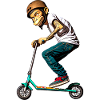 Stunt Scooter Monkey Does Tricks