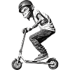 Stunt Scooter Monkey Does Tricks