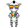 Gay Rainbow Heart Animal Zebra