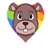 Gay Regenbogen Herz Tier Biber