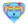Souris Gay Rainbow Heart Animal