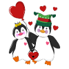 Pingouins amoureux Saint-Valentin