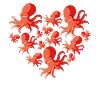 Herz Krake Octopus