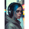 LofiHiphop Girl with Headphones