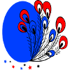Easter egg with peacock feathers