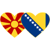 Macédoine Bosnie Flag Coeur