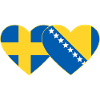 Sweden Bosnia Flag Heart