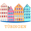 Tübingen, Neckar view, drawing, Germany