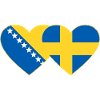 Bosnia Sweden Flag Heart