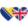 Bosnie Angleterre Drapeau Coeur