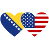 Bosnien USA Flagga Hjärta