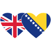 Angleterre Bosnie Flag Heart