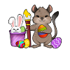 Sweet Degu paints Easter eggs