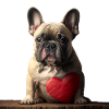 Français Bulldog Saint-Valentin