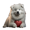 Samoyède Saint-Valentin