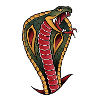 Serpent cobra old-school traditionnel art