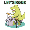 Funny T-Rex Costume Drummer Drums