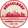 Dusseldorf Skyline Retro Stamp