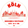 Cologne Skyline Retro Stamp