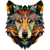 Wolf Gesicht Geometrisch Abstrakt bunt