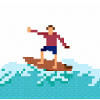 Surfer im verpixelten Design