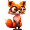 Süßer Fuchs mit Brille
