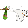 Zwillinge Storch dunkle Haut