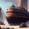 Submarine in the desert