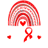 Rainbow Red Ribbon Heart Disease