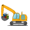 Excavator Kids 8th Birthday