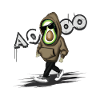 Avocado with hoody logo
