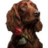 Irish Red Setter Saint-Valentin
