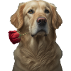 Golden Retriever Saint-Valentin