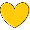 coeur jaune jaune Saint-Valentin