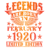 Birthday February 1920 Limited Edition Vintage
