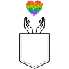 Heart pocket gay flag LGBT