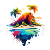 Beautiful Island Illustration | Südsee Insel