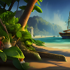 Boat and palm tree