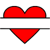 Heart for nameplate red