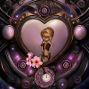 Wunderbares Steampunk-Herz mit Fee