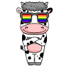 Gay Regenbogen - Kuh mit Brille